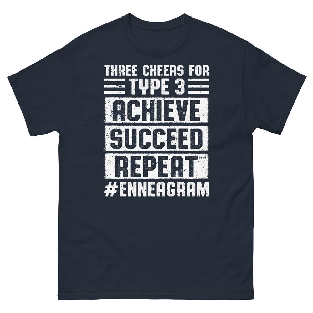 

Three Cheers for Type 3 Achieve Succeed Repeat Enneagram Men s Classic Tee 2XL