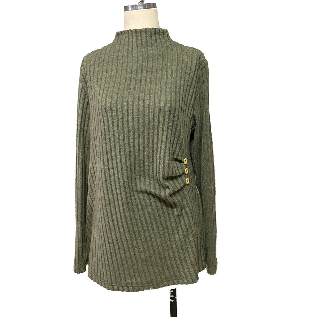 Women's Fashion  Casual Autumn Winter Solid Color Print Long Sleeve Half Turtleneck Blouses & Shirts