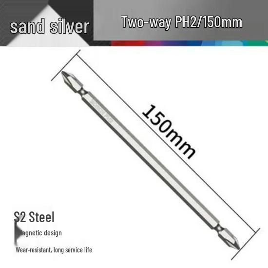 Bosch PH2 Magnetic Double-ended Phillips Screwdriver Bit with Extended Length for Electric and Air Screwdrivers.