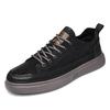 Autumn High-top Lace-up Board Shoes Outdoor Sports Fashion Trend Single Shoes Men's Medium Tube Flat-bottom Casual Leather Boots