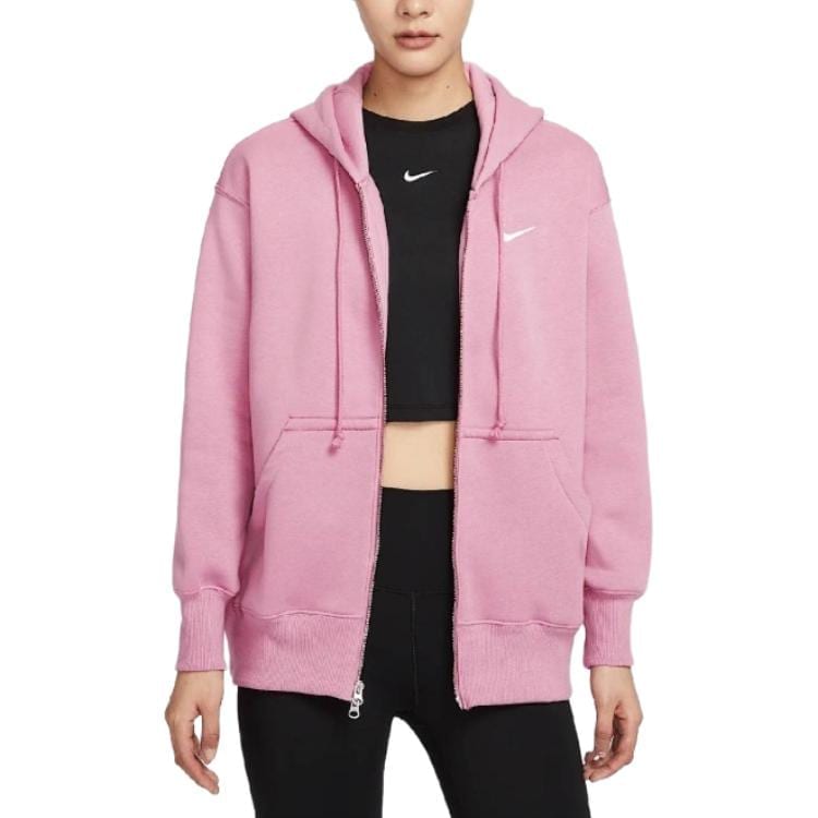 Nike Sportswear Phoenix Fleece Lined Comfortable Hooded Long Sleeved Sweatshirt Women's Element Pink/Sail White DQ5759-699