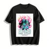 Exposed Flame Daisy Print Tee Edgy Streetwear Casual Loose Top Pure Cotton T-shirt