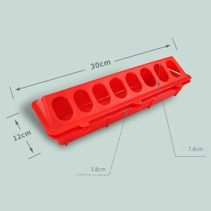 Thickened Bird  Food  Box Anti-throwing Design Convenient 3-hole Pressing Method Long Trough