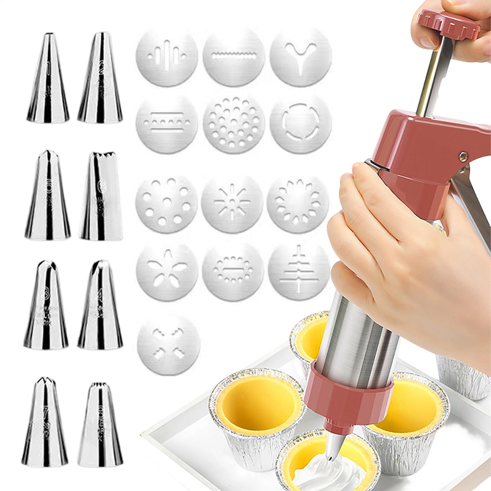 Cookie Maker Press Kit Stainless Steel Biscuits Extruder Press Cookie Guns Kit Reusable Kitchen Baking Tool For Cookie Making China Mainland