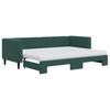VidaXL Daybed with Trundle and Mattress Dark Green 80x200cm Velvet 3196710