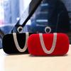 Rote Flanell Strass Tasche Samt Abendtaschen Crossbody Elegante Party Clutch Bling Schulter Damen Tasche Diamant Handtasche