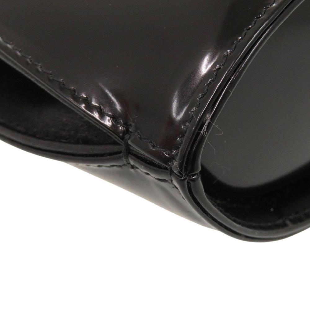 Used AUTHENTIC Salvatore Ferragamo 213494 Gancini Wanda Mini Hand Bag Black Leather