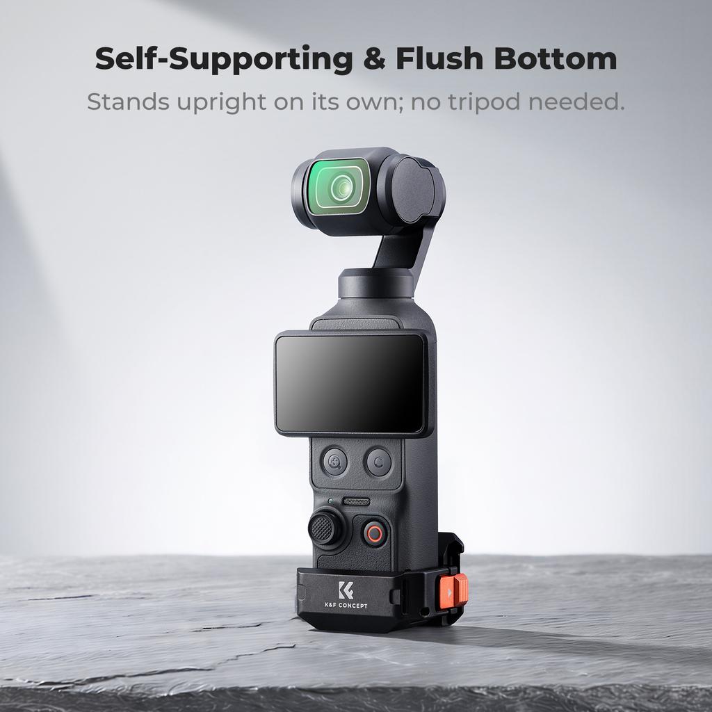 K&F CONCEPT Expansion Adapter for DJI Osmo Pocket 4/3 Aluminum Alloy Protective Cage with Cold Shoe 1/4" Multi-function Holder