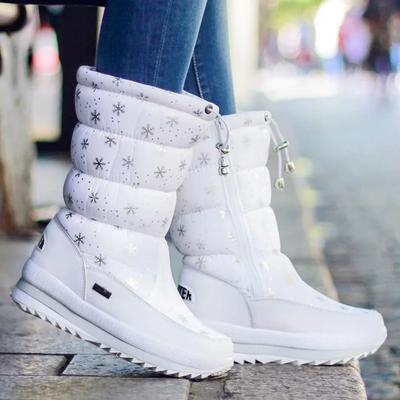 Women Winter Boots Platform Snow Boots Waterproof Non-slip Thick Plush Warm Mid-calf Boots for Women Winter Shoes