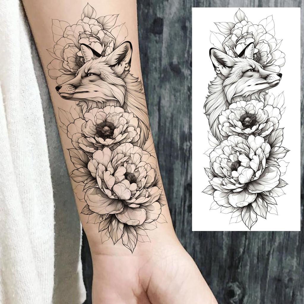 1 Sheet Phoenix Watercolor Temporary Tattoos For Women Girls Fake Covers Up Water Transfer Tattoo Sticker Adults Arm Waist Thigh
