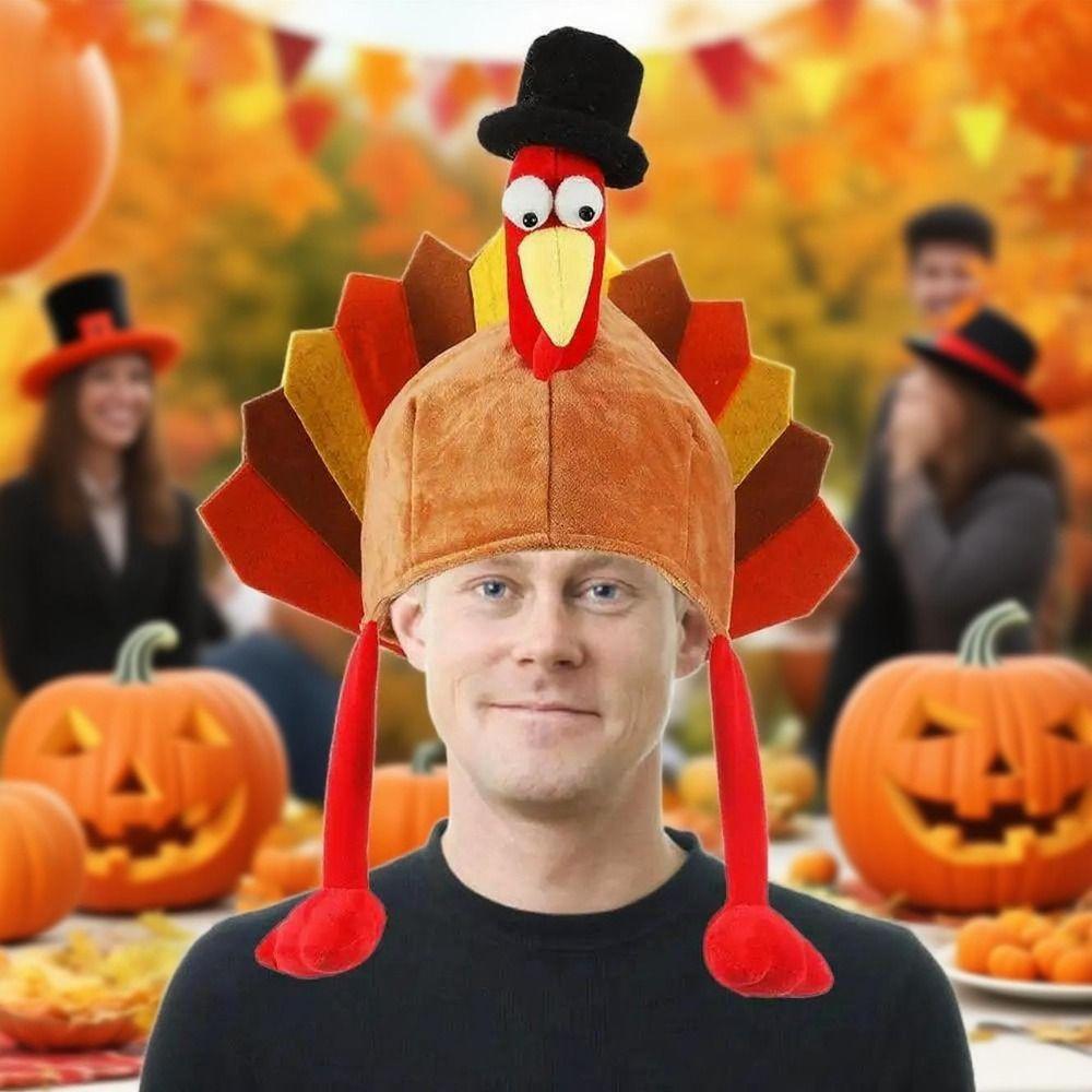 Cute Thanksgiving Turkey Hats Comfortable Creative Long Leg Turkey Hat Unisex Funny Roleplaying Photo Cap Cosplay