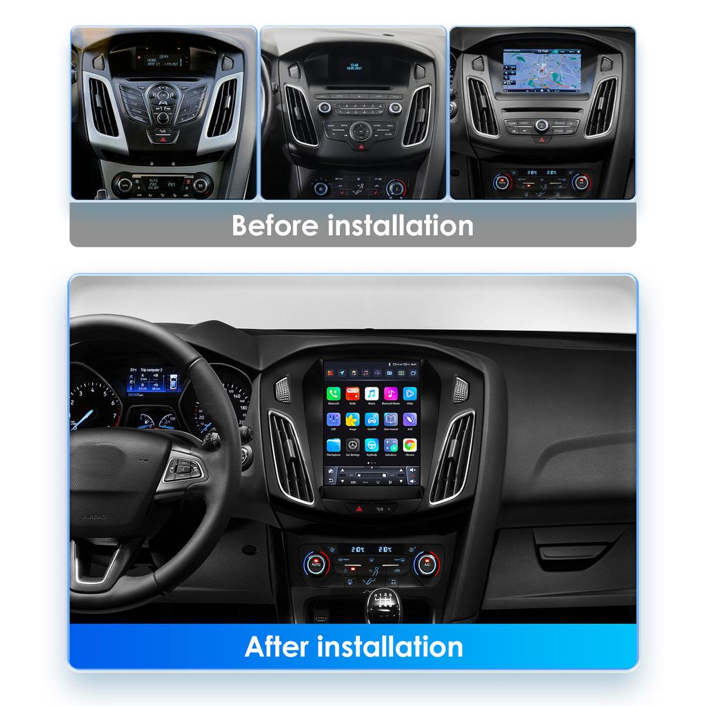 OSSURET Για Ford Focus MK3 2012-2018 Στυλ Tesla Carplay Android Αυτοκίνητο Ραδιόφωνο Πολυμέσα Αναπαραγωγέας Βίντεο Πλοήγηση GPS Αυτοκίνητο Στερεοφωνικό Έξυπνη Οθόνη