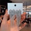 S925 Silver Needle Rhinestone Tassel Earrings - Exquisite Long Claw Chain with Colored Diamonds, European & American Style