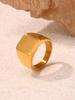 European Minimalist Ferris Wheel Titanium Steel Ring with PVD Electroplated 18K Gold Finish – Unisex, In Stock