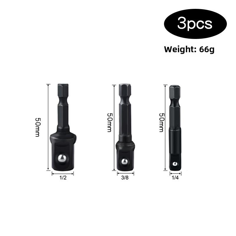 Set convertor priză cu 8 piese: Mâner hexagonal de 1/2, 1/4, 3/8 inch cu conexiune cu bile