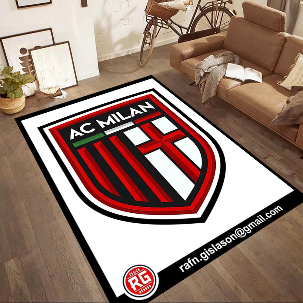 Tappeto Ac Milan Tappeto per Ufficio Adatto per Sala Giochi Studio Soggiorni Balcone Tappeto Antiscivolo Decora Uffici Migliore per Natale