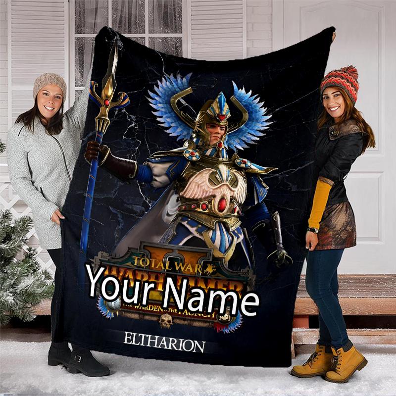 Custom Name Total War Warhammer Theme Printed Blanket - Perfect for Couch, Bed, Travel & Outdoor Use | Machine Washable, Cozy & Durable.