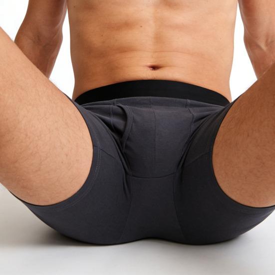 Herren Boxer Unterwäsche Mittelhoch geschnitten Elastischer Bund U-förmige Shorts Slips Kontrastierender Bund Offene Front Slips