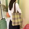 2025 New Retro Woolen Mixed Color Large Capacity Single Shoulder Lazy Style Simple and Versatile Niche Portable Tote Bag