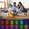 LED Smart Wake Up Light RGB Night Light with Bluetooth Speaker 15W Fast Wireless Charger Desk Lamp for Bedroom Bedside Game Room