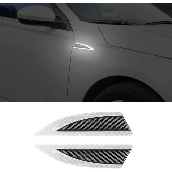 Car Safety Reflective Trim Sticker Carbon Fiber Side Marker Safety Warning Anti-Collision Strip Protection Reflector Guard for Car SUV Pickup