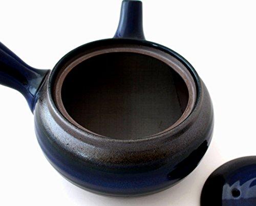 Banko ware flat teapot, size 2.0, with raw glaze, K22-26