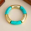 Ingemark 10 Colors Vintage Stackable Resin Bracelets Women Bohemian Round Tube  Leopard Elastic Beaded Bangle New Jewelry Gift