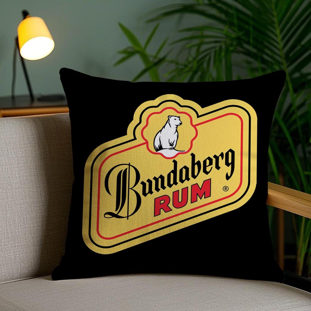Rum Bundaberg Cushion Cover Plush Fabric Soft Double-Sided Printed Invisible Zipper Sofa Pillow Case Home Decor