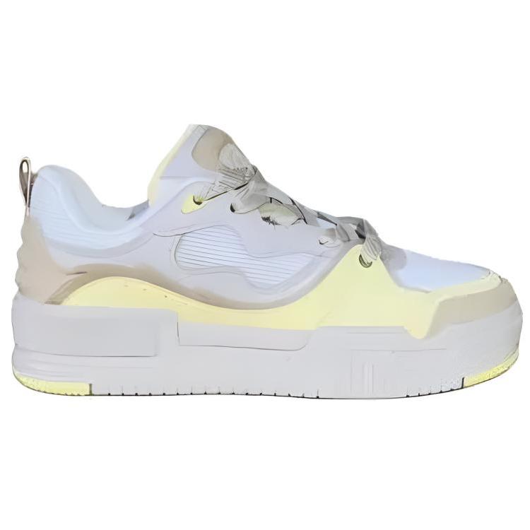 Anta Einfache lässige verschleißfeste stoßdämpfende Low-Top-Sneaker Damen-Sneaker Weiß Gelb 122538078-3
