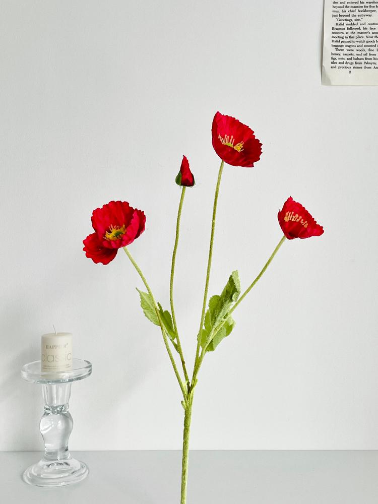 Poppy Pink Icelandic Artificial Flower Bouquet for Living Room Decoration