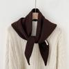 Solid Color Knitted Triangle Scarf Striped Cross Neckerchief Sweet Cross Scarves  Autumn Winter