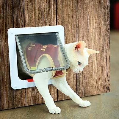 4-Way Lock Pet Door, Suitable for Dogs and Cats - Durable ABS, Easy Installation, Enhanced Home Security, Multiple Size Options