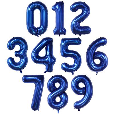Balão de folha de número azul escuro de 40 polegadas 0-9 globos digitais decoração de festa de aniversário infantil chá de bebê brinquedo formatura infantil