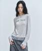 Nigaennikol Nicole Sheer Layered Logo Sleeve Top_Gray