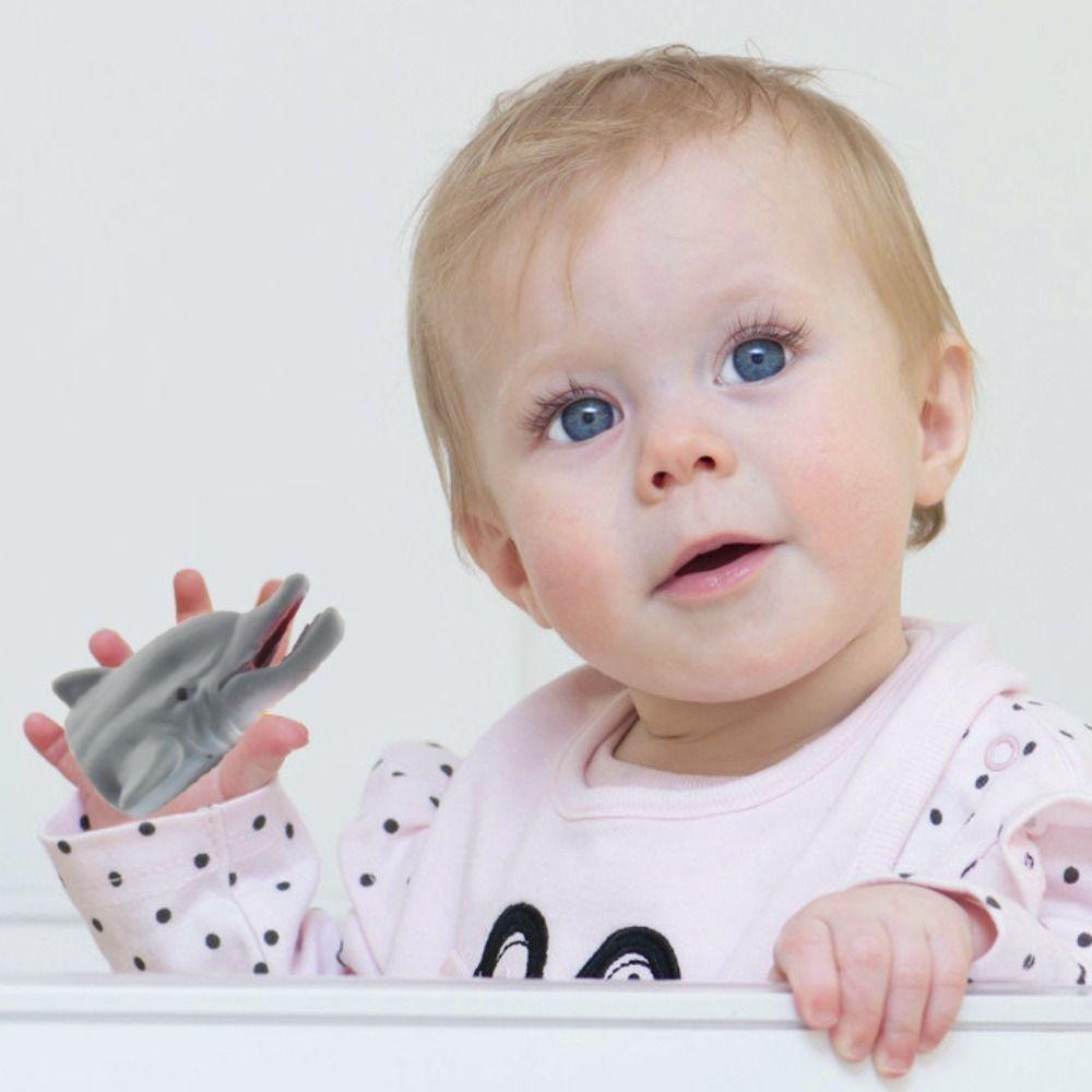 Simulation Animal Finger Puppet Toy Vinyl Animal Head Model Toy  Birthday Gifts