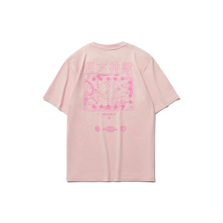 Li Ning CF T Shirts Men s Light Water Pink Crew Neck Moderate Other AHSR447-7 XL