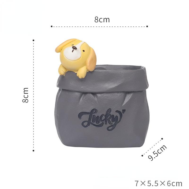

Креативный скандинавский бумажный пакет, мясистый маленький цветочный горшок, украшение для дома на балконе, столешница в горшке, мини-ваза из смолы dog