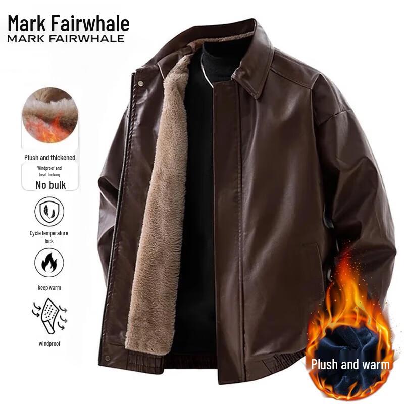 Mark Fairwhale Men's Autumn/Winter Fleece-Lined Casual Padded Jacket