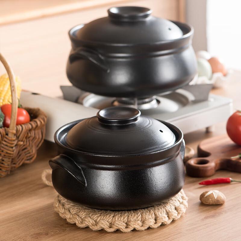 ZISIZ Black Coarse Pottery Korean Drum Pot