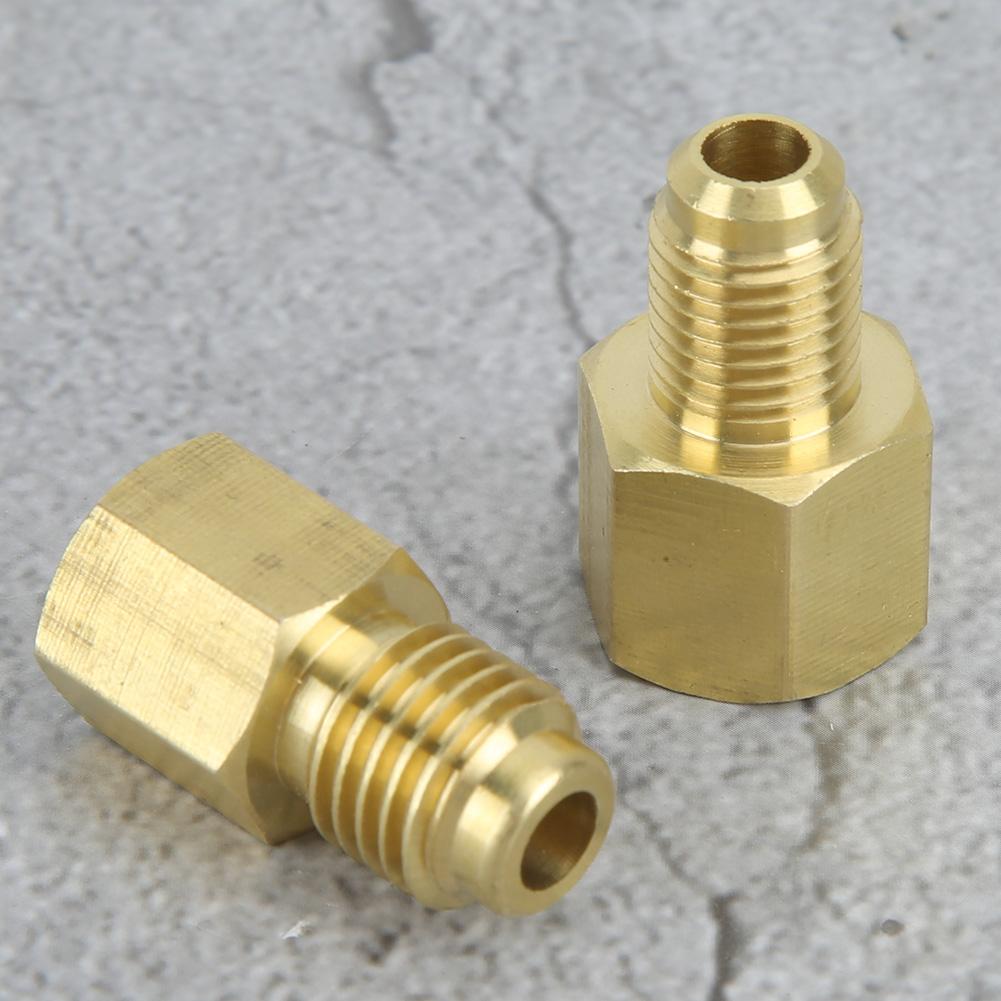 2Pcs 1/2ACME Brass Refrigeration Adapter Refrigerant Vacuum Pump Port Connector Accessory