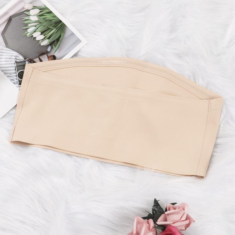 Women's Strapless Seamless Bandeau Bra Elastic Ruffle Edged Wireless Unpadded Bra Smooth Backless Invisible Bra for Daily Wear Casual & Wedding