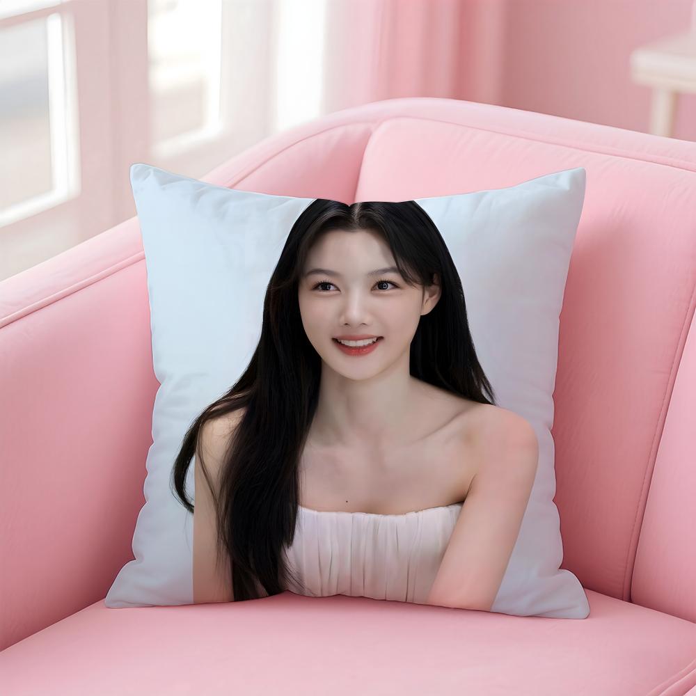 

Hot Kpop Charming Korean Actor KKim Yoojung Cushion Cover Pillowcase Short Plush Invisible zipper Room Sofa Cushion Cover 30X30cm