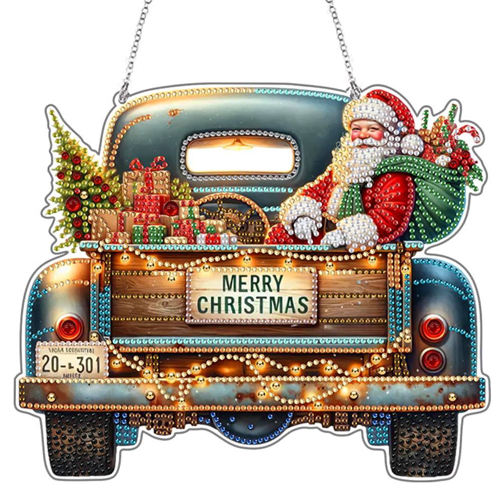 

2D Flat DIY Acrylic Hanging Diamond Art Kits Special Shape Diamond Art Pendant Single-Side Drill Wall Decor for Home & Windows