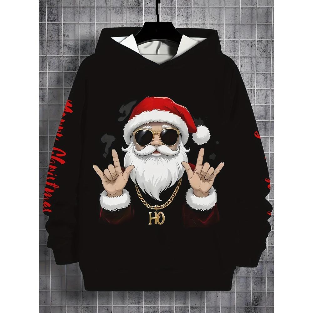 Autumn Comfortable Sports Leisure Long Sleeved Pullover Hooded Sweatshirt Children Christmas Series Loose Versatile Pocketless 3d Hoodies