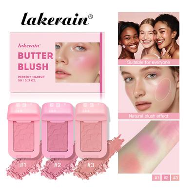Lakerain Butter Blush Αδιάβροχο και Ανθεκτικό στον Ιδρώτα Μόνιμη Ματ Ρουζ Πούδρα Ροζ με Καπνό Παχύ Μάγουλα