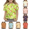 Kids Animal Print Crew Neck Short Sleeve T Shirt Casual Loose Fit Top Soft Comfortable Fabric Suitable for Everyday Wear