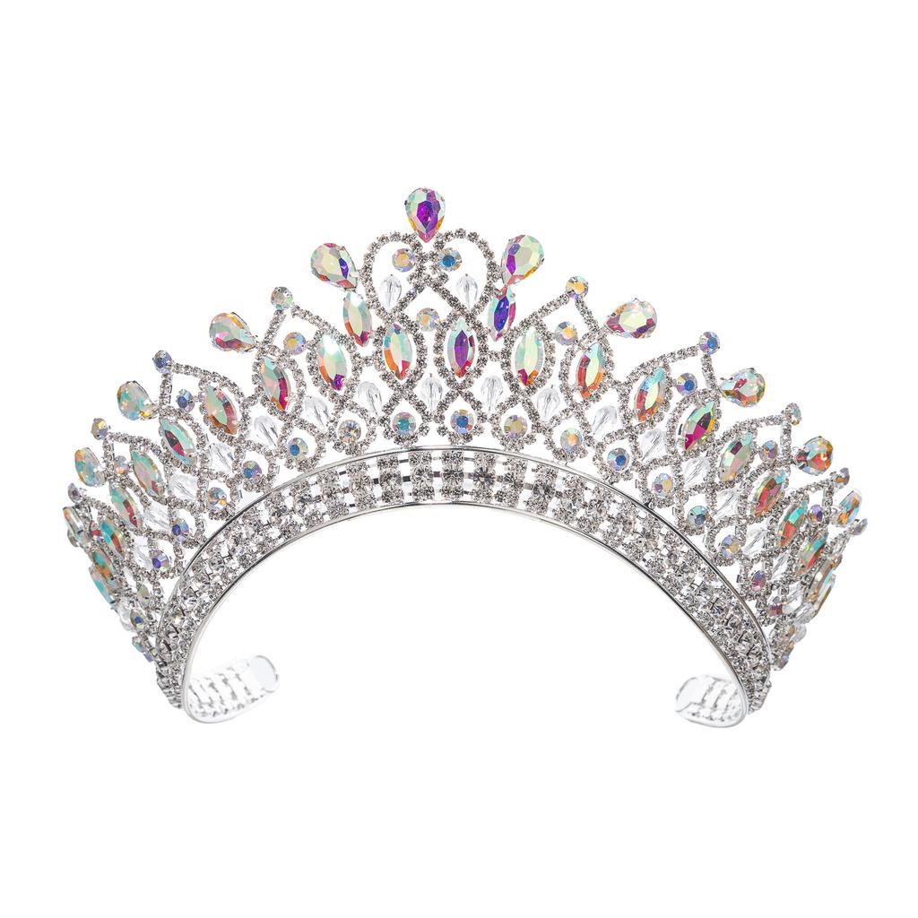 Baroque European and American Beauty Pageant Bridal Crown Tiara Alloy Crystal Wedding Headband Hair Accessories Crown