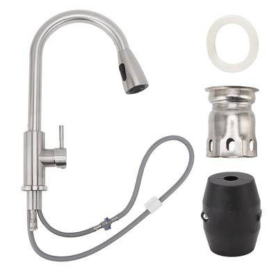 Pulldown Sink Faucet Universal Stainless Steel Brushed 360 Degree Rotatable Kitchen Tap for Home