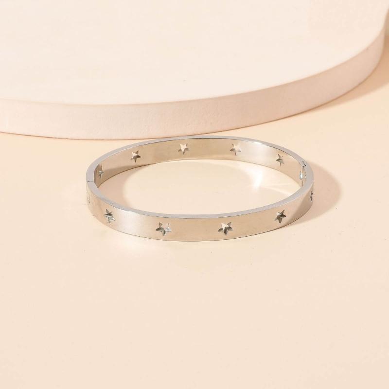 Chic Bracelet Wrist Jewelry Hollow Star Bangle Suitable for Fashionable Outfit