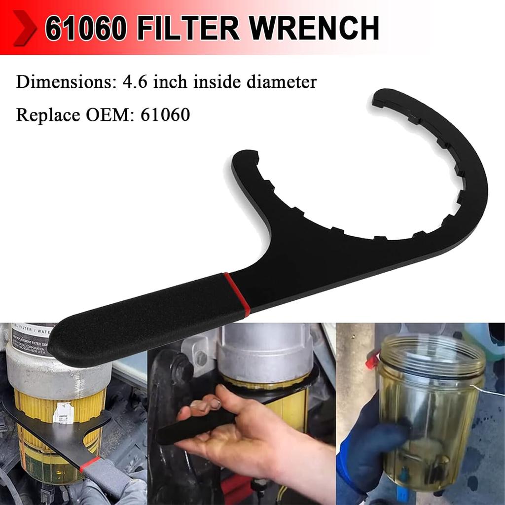 61060 Diesel Fuel Filter Wrench for Paccar, 4.5" Fuel Filter Removal Tool for Kenworth, Peterbilt and Cummins Diesels C-shaped Oil Filter Wrench